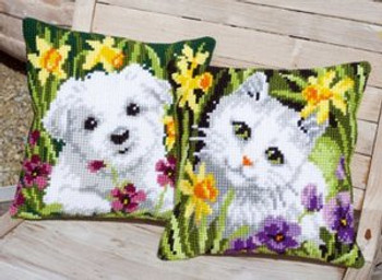 PNV147569 Vervaco Kit Westie in Daffodils (left)		16" x 16" Canvas