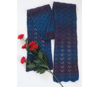 P-MS12-01 Jojoland Knitting Pattern Purple Spangled Royal Scarf