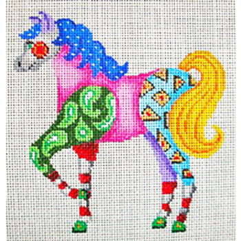 565 CHR ornament, horse 4 x 6 18 Mesh Patti Mann 