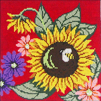 4018 PP sunflower, bee 8 x8 13 Mesh Patti Mann 