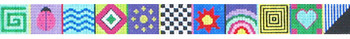 6231 BLT belt, bright geometric squares 1.25 x 37 18 Mesh Patti Mann 