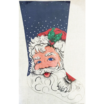 6249 CHR stocking, Santa's portrait 14 x 23 13 Mesh Patti Mann 