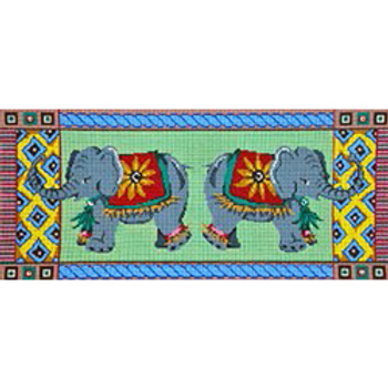 9244 PP 2 elephants and borders 9x 21 13 Mesh Patti Mann 