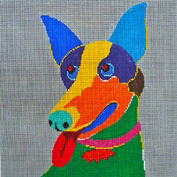 11031 BOB dog, spaniel, on gray 12" 13 Mesh Patti Mann 