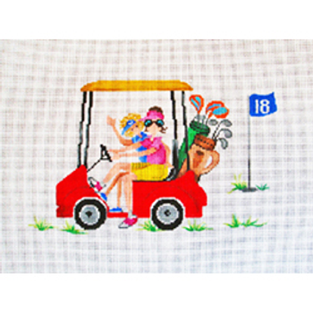 11207 AK Ann Kagi golf cart alone 10 x 10 18 Mesh Patti Mann 