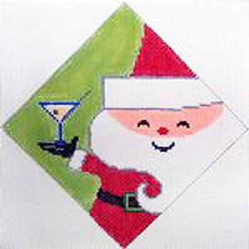 11391 CHR orn. Retro Santa with martini 04 x 04 18 Mesh Patti Mann 