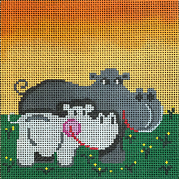 11397 JUV Mama And Baby Hippo 06 x 06 13 Mesh Patti Mann 