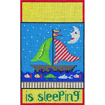 11477 JUV sign, ...is sleeping, sailboat 4 x 6 18 Mesh Patti Mann 