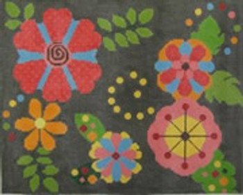 223 Retro Floral 9.25 x 11 13 Mesh NEEDLEDEEVA