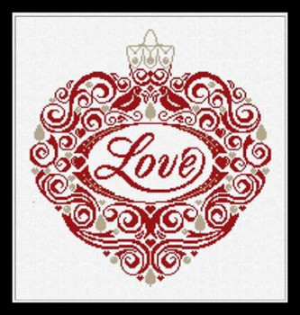 YT Love Ornament Alessandra Adelaide Needleworks Counted Cross Stitch Pattern