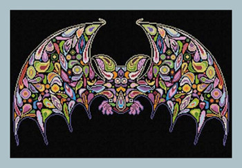 AAN271 Happy Bat Alessandra Adelaide Needleworks Counted Cross Stitch Pattern