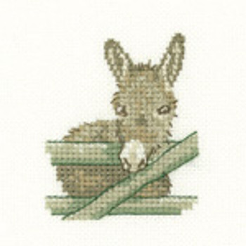 HCK1209A Heritage Crafts Kit Donkey Little Friends  by Valerie Pfeiffer & Susan Ryder 2" x 2.25"; Aida; 14ct 