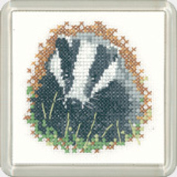 HCK1172 Heritage Crafts Kit Badger Little Friends by Valerie Pfeiffer and Susan Ryder  coaster