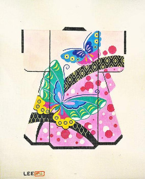 SPM326 Lee's Needle Arts Kimono, Butterflies 8in 18 Mesh Retired
