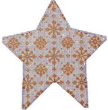 CT-1714 Gold Snowflakes on White Star Orna. Associated Talents