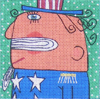 Maggie & Co. M-1658 Patriotic Mr.  © Frank Bielec 4 x 4” 18M