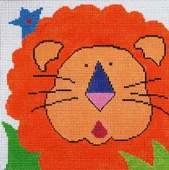 5a1 Jean Smith Designs New Zoo Coaster Lion 4" Square 13 Mesh 