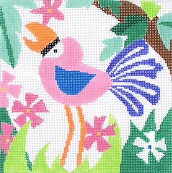 5b11 Jean Smith Designs Large New Zoo Flamingo 8" Square 13 Mesh 