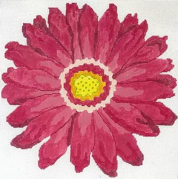 25b Jean Smith Designs Rose Gerber Daisy 14" Square 13  mesh