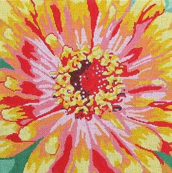 56a Jean Smith Designs LARGE ZINNIA, 14" x 14", 13 mesh