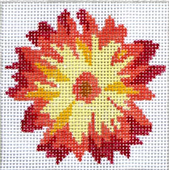 118c Jean Smith Designs Floral Friends Coaster #3  4" Square 13 mesh
