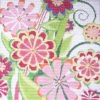 125d Jean Smith Designs Pink Sherbet Garden 14 x 14 10 mesh