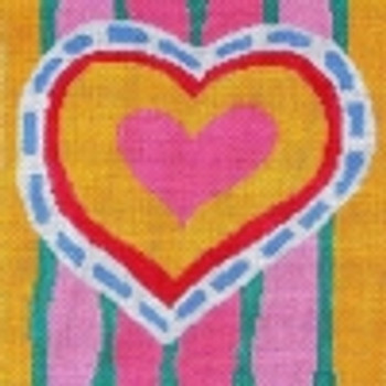 138b4 Jean Smith Designs LARGE HEARTS 8" x 8", 13 mesh
