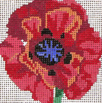 139a1 Jean Smith Designs SIMPLY FLOWER Poppy 4" sq., 13 mesh