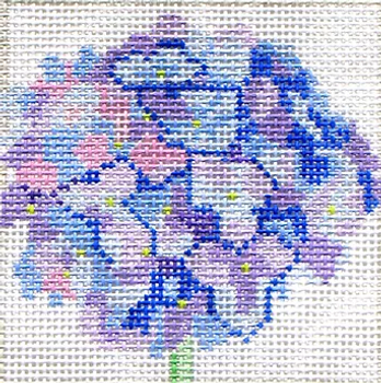 139a8 Jean Smith Designs SIMPLY FLOWER Blue Hydranga 4" sq., 13 mesh