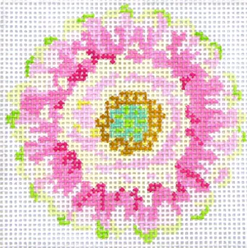 139a20 Jean Smith Designs SIMPLY FLOWER Pink Daisy  4" sq., 13 mesh