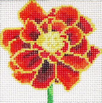139a27 Jean Smith Designs SIMPLY FLOWER Mahogany Marigold 4" sq., 13 mesh