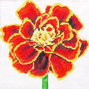 139b27 Jean Smith Designs SIMPLY FLOWER Mahogany Marigold  8" sq., 13 mesh