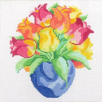 141p Jean Smith Designs SMALL BOUQUET XVI 8" sq., 13 mesh