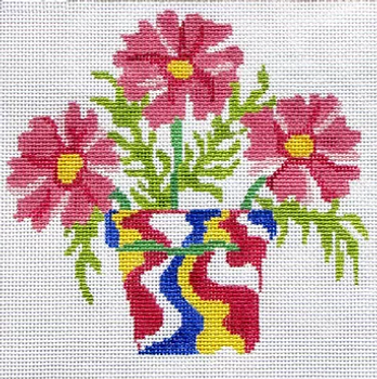 144n Jean Smith Designs  SIMPLY SUMMER COSMOS  8" Square 13 Mesh