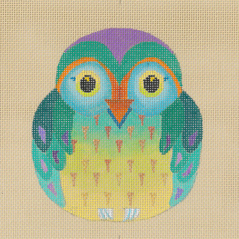 ED-17081A Hooter Baby Owl A Blue 18g, 3"x4" DeDe's Needleworks