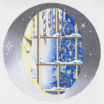 JJC-7046 JOY JUÁREZ Moon Looking Thru Window At Christmas 18g, 8” diameter