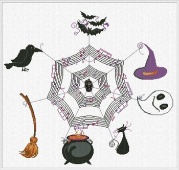 AAN280 Halloween Concert with charm Alessandra Adelaide Needleworks Counted Cross Stitch Pattern