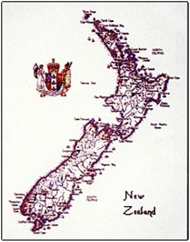 Heritage Crafts HC215 New Zealand Map by Susan Ryder - Britain In Stitches-World Stitches