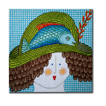 JJM-PL 18 Lady with Hat - Fish 13 Mesh 10" Janis J. Mattox