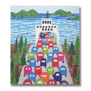 JJM-PL 21 The Ferry Ride  13  Mesh 9 x 10" Janis J. Mattox