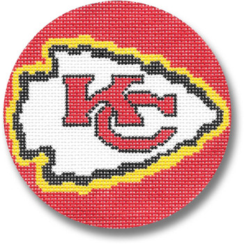 1032 Kansas City Chiefs Logo - Football  18 Mesh 4" Rnd. CBK Designs Keep Your Pants On 