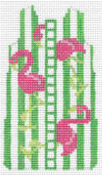 MS42A Flamingos Shift 4"x2.5" #18 mesh Two Sisters Designs (Barbara Bergsten Designs)