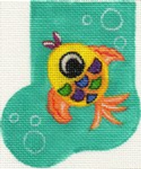 ab39 A. Bradley big-eyed fishie mini-sock 3 x 4 18 Mesh
