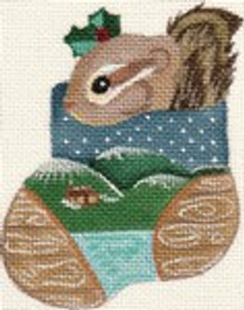 ab111 A. Bradley woody squirrel Stocking Approximate In inches 3 x 4 18 Mesh