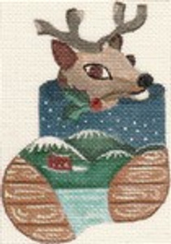 ab113 A. Bradley woody deer Approximate In inches 3 x 4 18 Mesh Stocking