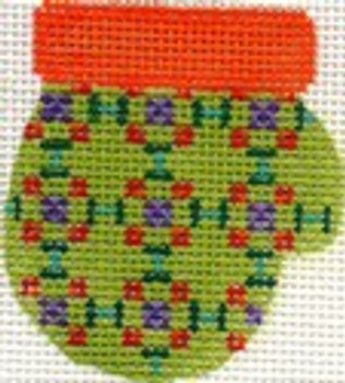 ab171 A. Bradley orange/green munchkin mitten Approximate In inches 2 x 2.25 18 Mesh