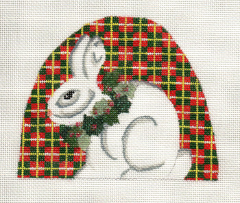 ab146 A. Bradley rabbit on plaid 4 x 4  18 Mesh