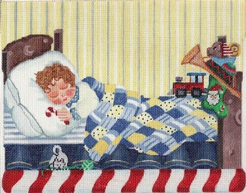 ab216b A. Bradley sleeping boy stocking cuff	11 x 13 18 Mesh