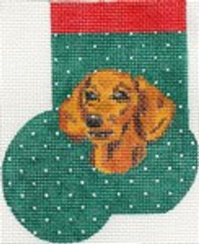 ab337 A. Bradley dachshund Mini-Sock 3 x 4 18 Mesh