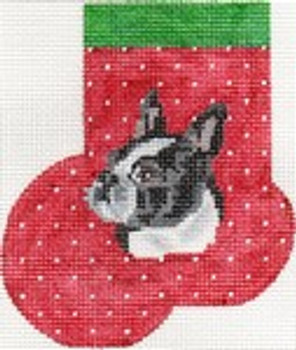 ab340 A. Bradley boston terrier Mini-Sock 3 x 4 18 Mesh